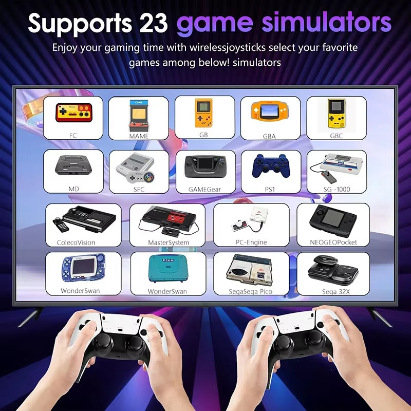 M15 4K TV Game Stick 64GB Built-In 3/40000+ Retro Games Console with Wireless Gamepads, Supports 20+ Simulators for HD TV Gaming