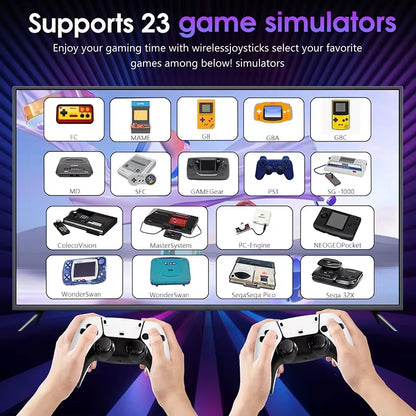 M15 4K TV Game Stick 64GB Built-In 3/40000+ Retro Games Console with Wireless Gamepads, Supports 20+ Simulators for HD TV Gaming